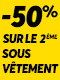 Sous vêtements : -50% sur le 2ème