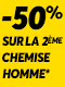 Chemise Homme: le 2ème à -50%