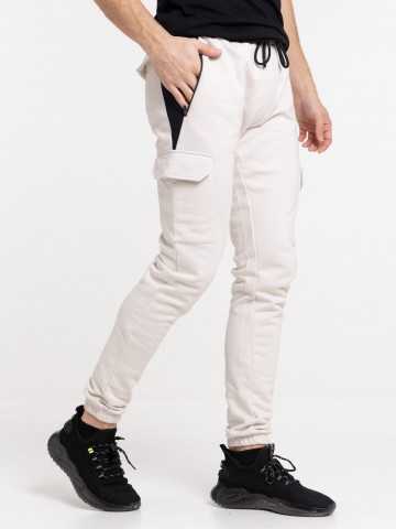 Pantalon cargo crème grisée femme - DistriCenter