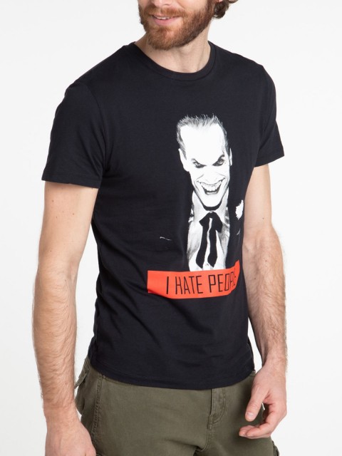 T-shirt noir imprimé "Joker" homme