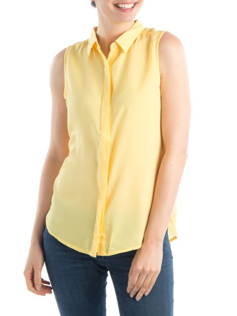 Chemises sans manches femme jaune