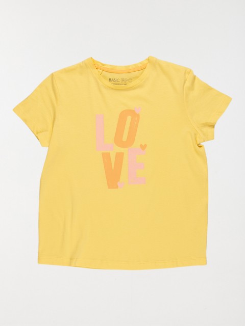 T-shirt jaune blanchi fille (10-16A)