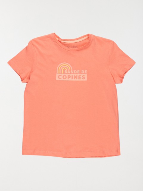 T-shirt néon rose message fille (10-16A)