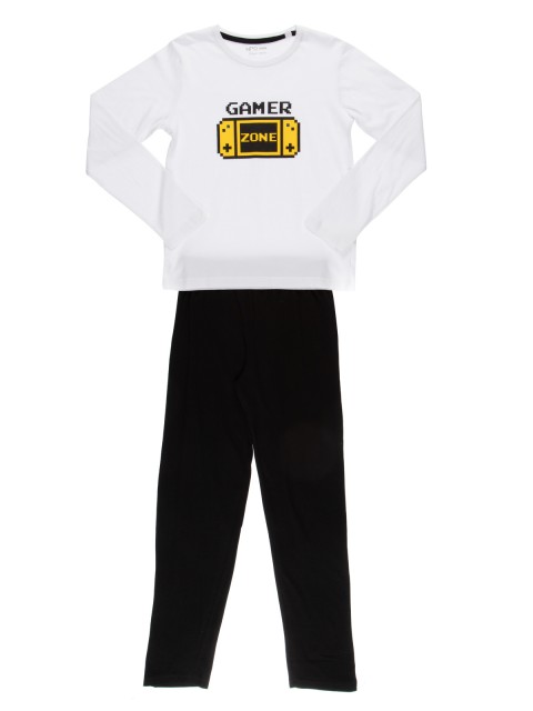 Pyjama garçon blanc imprimé (10-16A)