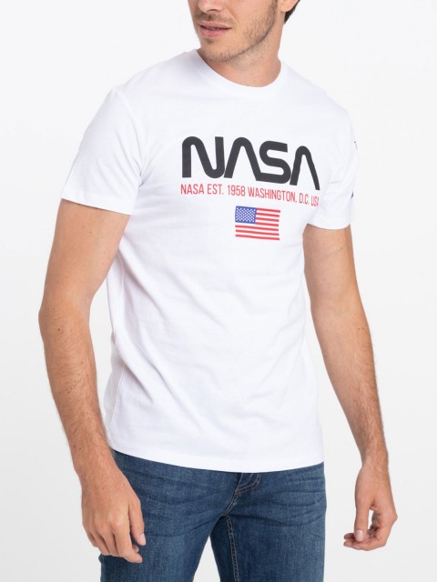 T-shirt NASA blanc homme