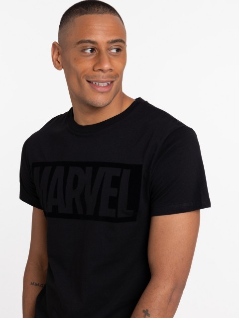 T-shirt noir Marvel homme