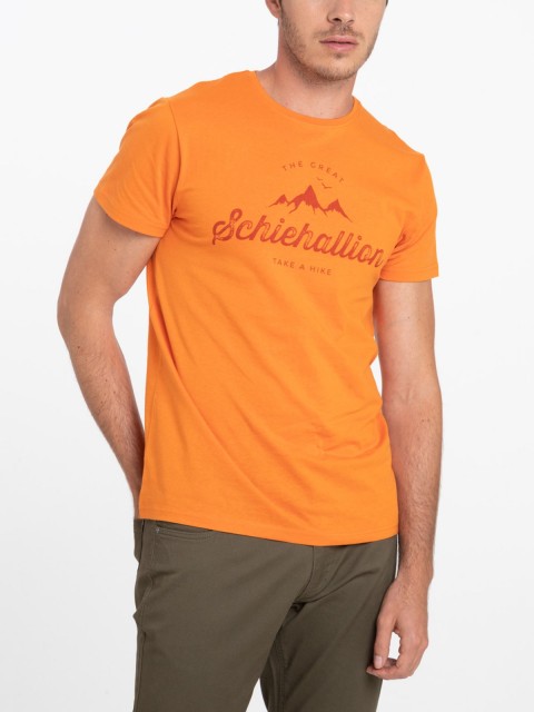 T-shirt orange imprimé homme