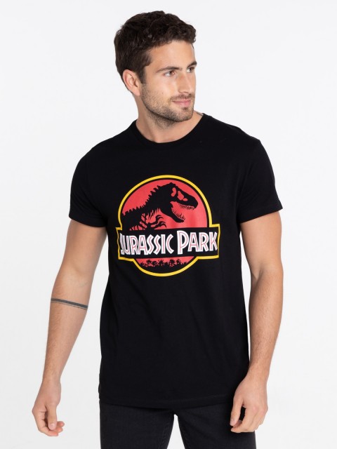 T-shirt noir Jurassic Park homme