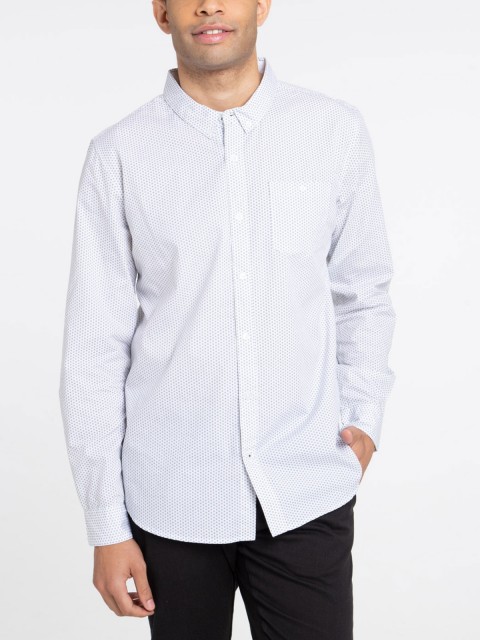 Chemise blanche imprimé all over homme