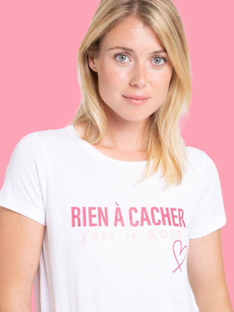 T-shirt Rien à cacher octobre rose femme