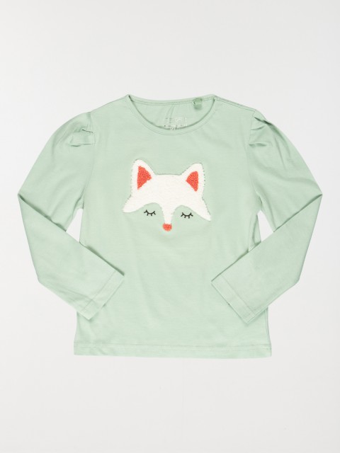 T-shirt amande renard fille (3-8A)