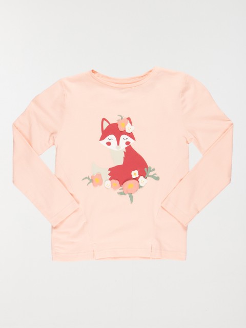 T-shirt motif renard fille (3-8A)