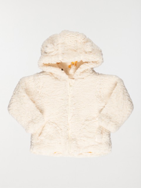 Manteau écru à capuche bébé (3-24M)