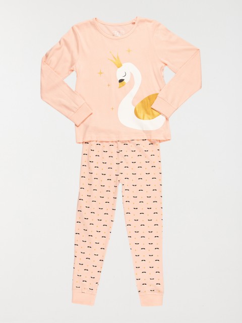 Pyjama imprimé cygne fille (3-8A)