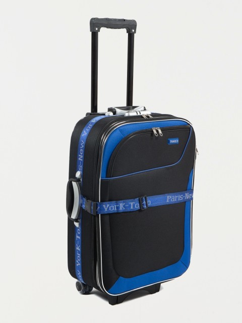 Valise bicolore noir/bleu