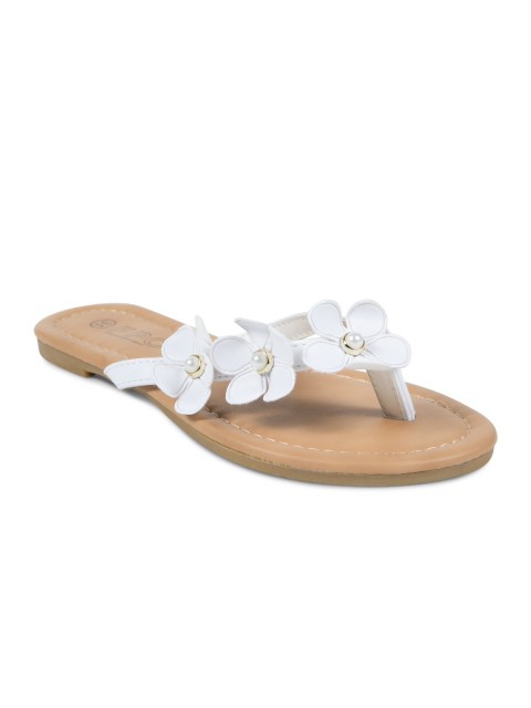 Nu-pieds entredoigt fleurs blanc (28-35)