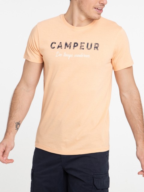 T-shirt coloris mandarine homme