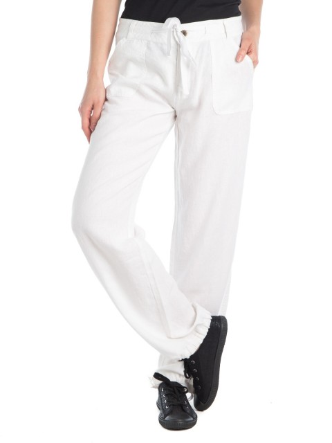 Pantalon femme coloris blanc