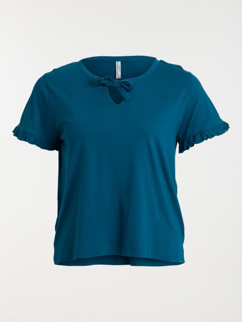 T-shirt bleu paon grande taille femme