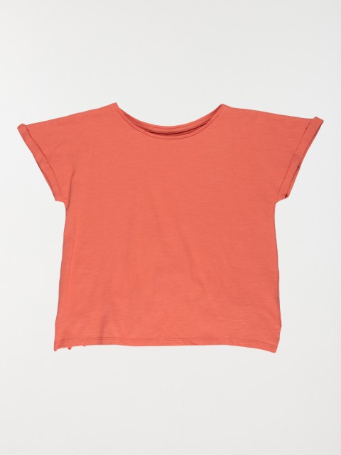 T-shirt coloris tomette fille (10-16A)