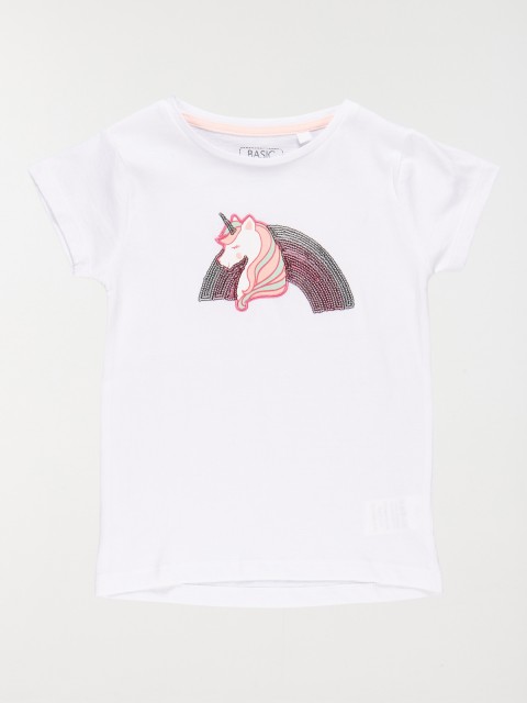 T-shirt licorne arc-en-ciel fille (3-8A)