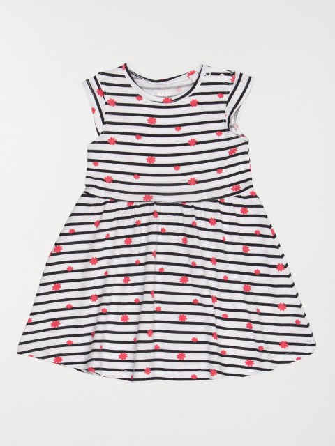 Robe blanche à rayures fille (3-24M)