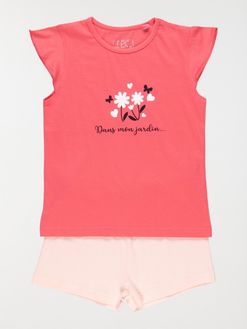 Pyjashort motif floral fille (3-8A)