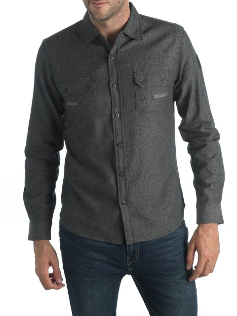 Chemise gris chiné anthracite