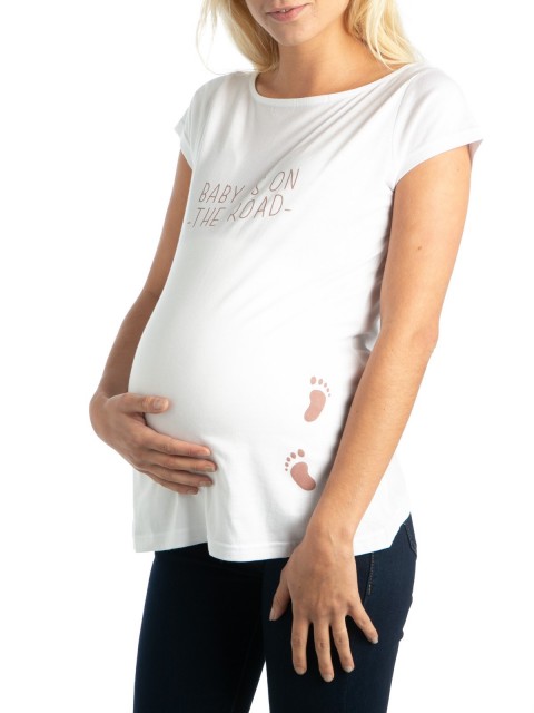 T-shirt à message maternité blanc