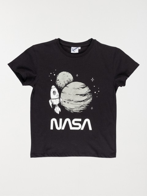 T-shirt NASA noir garçon (10-16A)