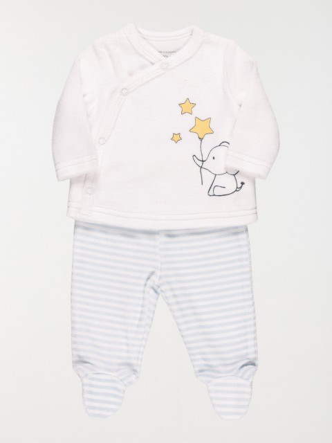 Pyjama naissance blanc (0-9m)