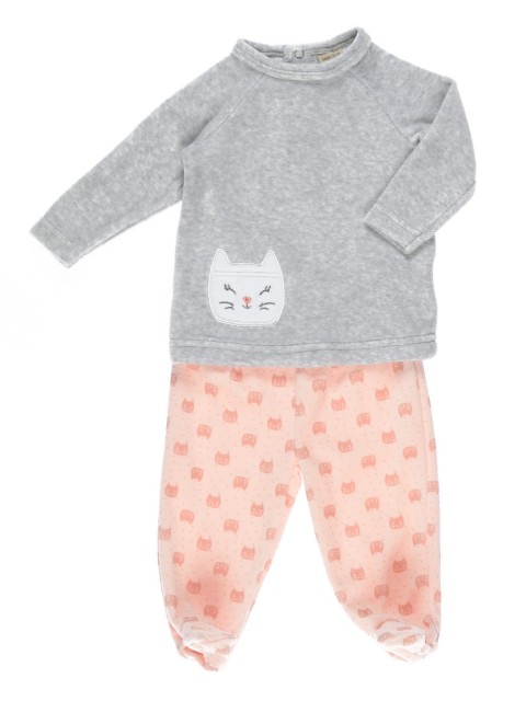 Pyjama fille tête de chat (3-24M)