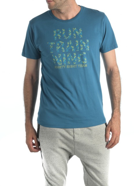 T-shirt imprimé sport bleu canard