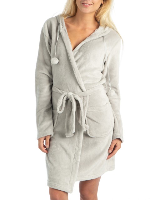 Robe de chambre à capuche femme 