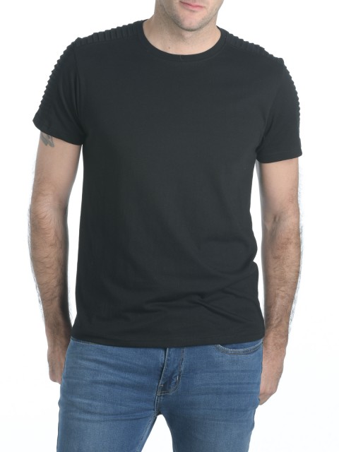 T-shirt découpes épaules noir homme