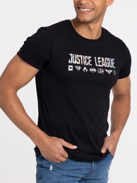 T-shirt justice league homme noir
