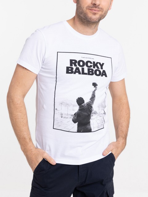 T-shirt Rocky Balboa blanc homme