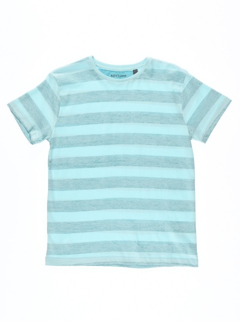 T-shirt rayé aqua garçon (10-16A)