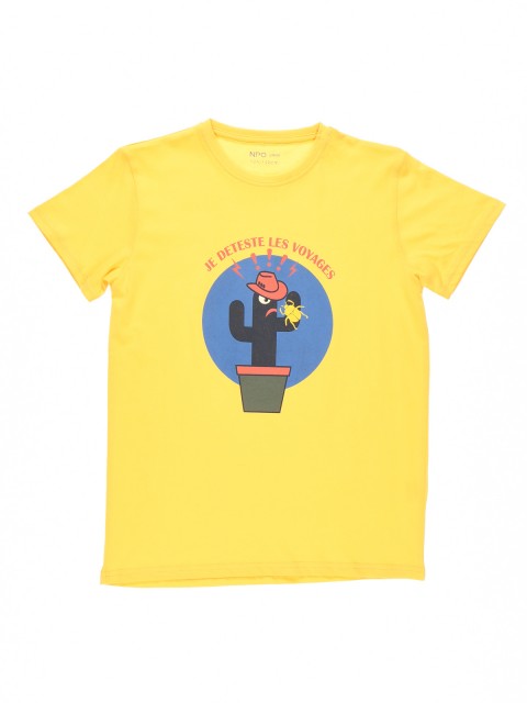 T-shirt jaune à message garçon (10-16A)