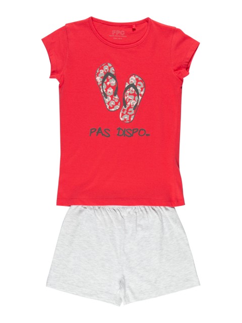 Pyjashort rouge grenadine fille (10-16A)