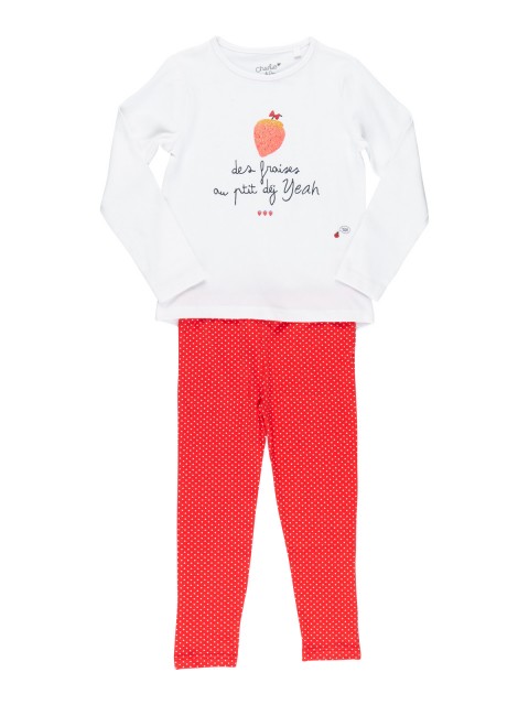 Pyjama imprimé fraise fille (3-8A)