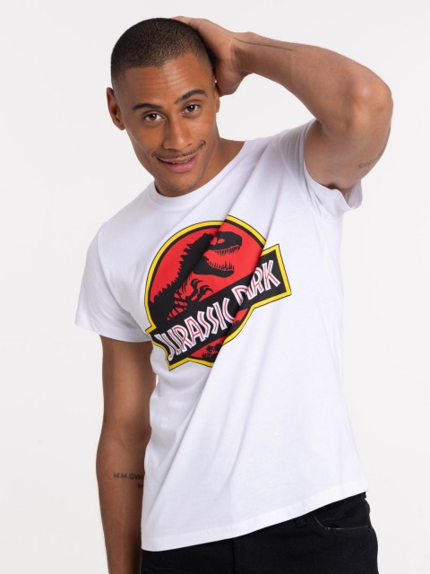T-shirt blanc Jurassic Park homme