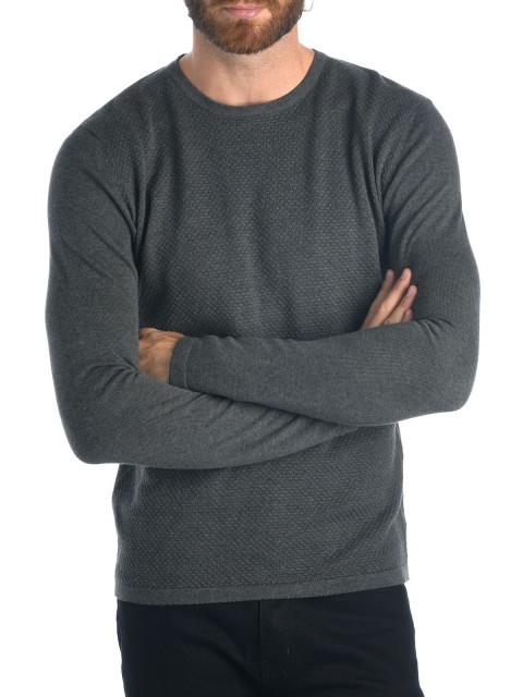 Pull gris anthracite chiné homme
