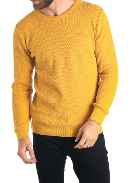 Pull col rond curry homme