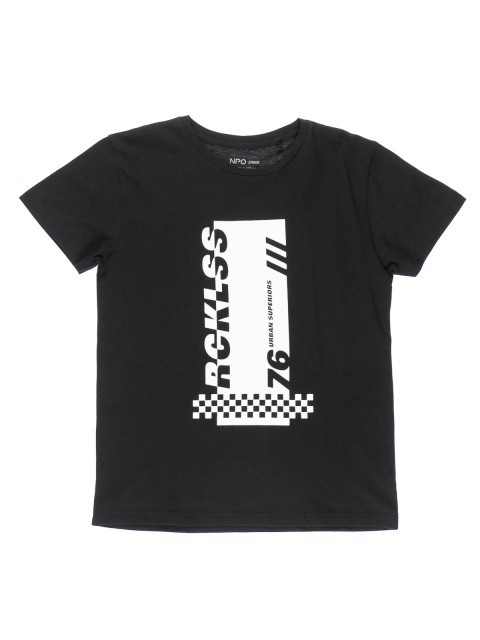 T-shirt garçon imprimé noir (10-16A)