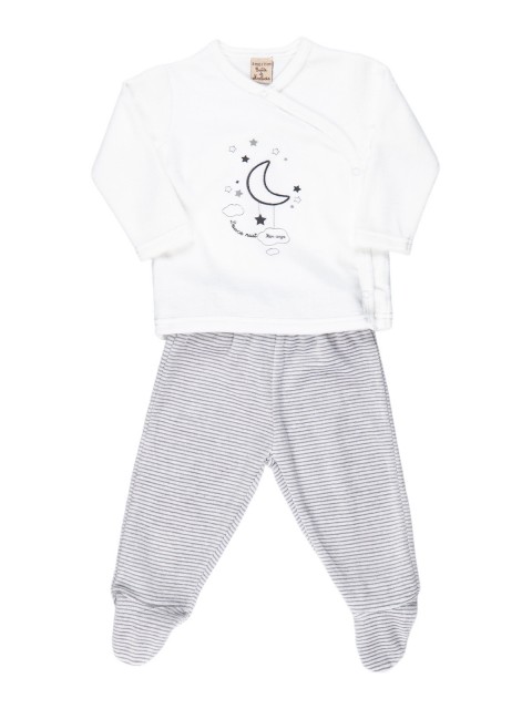 Pyjama blanc 2 pièces bébé (0-9M)