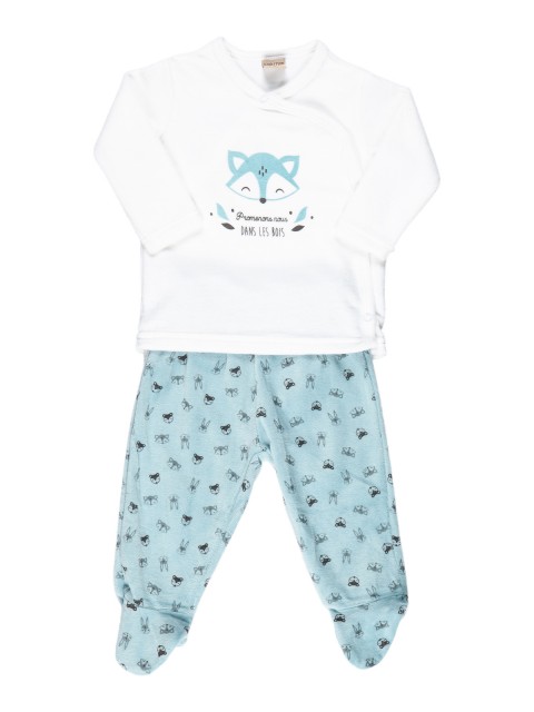 Pyjama 2 pièces bébé blanc (0-9M)