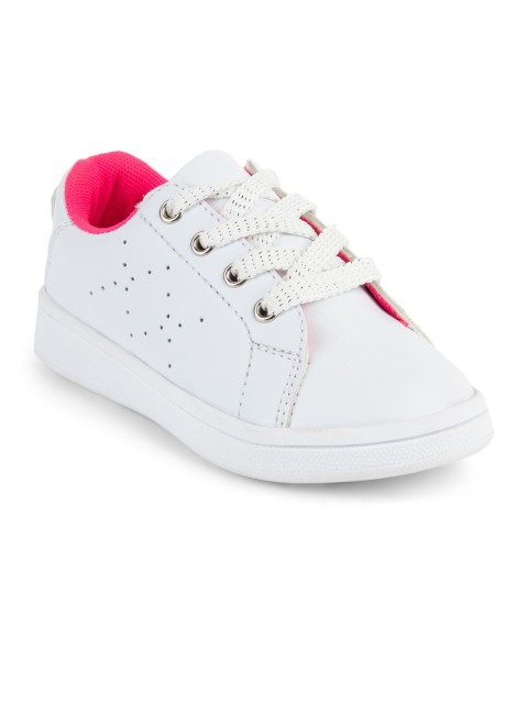 Baskets blanches lacets fille (31-35)
