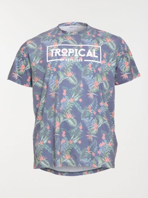 T-shirt tropical grande taille homme