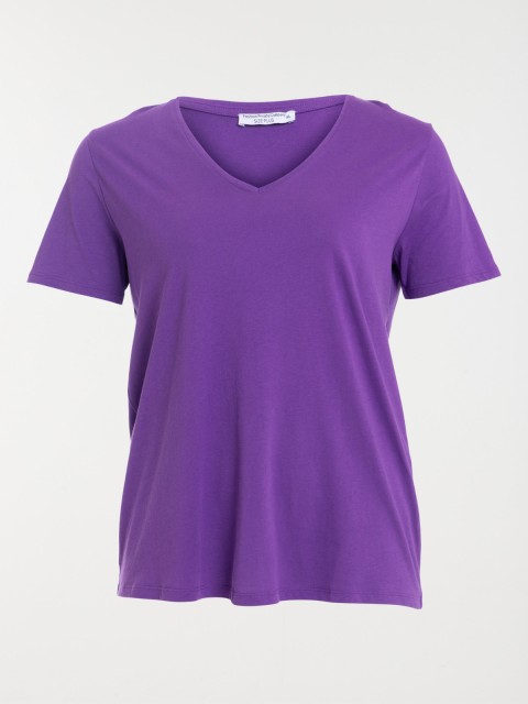 T-shirt pur violet grande taille femme